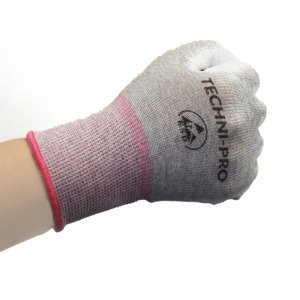 Techni-Pro ESDGlvTC-S - Gloves, Knit, ESD Safe, Tip Coated, Polyurethane, Small