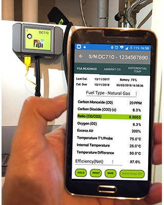 TPI_DC710_Flue_Gas_Analyzer_Smart_Phone_App