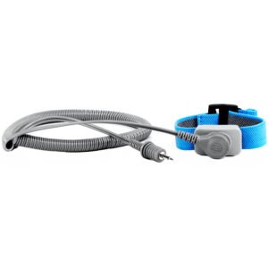 Techni-Pro 10020150 - Wrist Strap, Dual Wire, 4mm Snap, 12ft Cord (Blue/Gray)