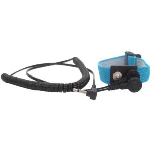 Techni-Pro 10052959 - Wrist Strap, Dual Wire, 4mm Snap, 12ft Cord (Blue)