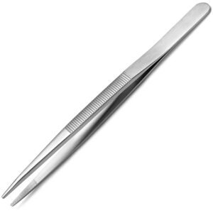 Techni-Pro 10063004 - 6.3" Industrial Tweezers, Style 121, Anti-Acid/Anti-Magnetic Stainless Steel, Beveled Strong Tip