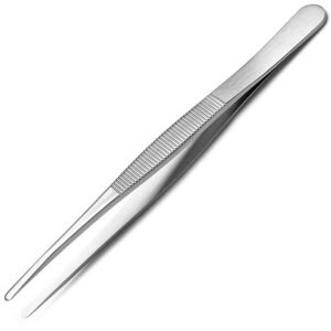 Techni-Pro 10063006 - 4.7" Industrial Tweezers, Style 125A, Anti-Acid/Anti-Magnetic Stainless Steel, Thick Beveled Tip