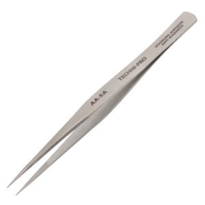 Techni-Pro 352TW012 - Tweezers, Style AAs, Medium, Straight, Stainless Steel, 5" OAL