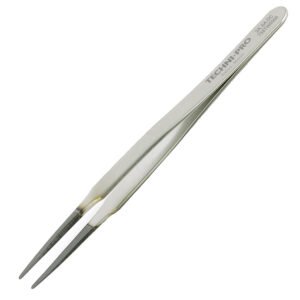 Techni-Pro 758TW0008 - 4.7" ESD Diamond Tweezers, Style 2A, Anti-Acid/Anti-Magnetic Stainless Steel, Round, Flat