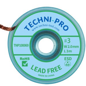 Techni-Pro TNP100069 - Solder Wick, Lead Free, 0.08"x10 ft, Size #3, Green Label