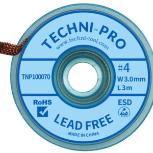 Techni-Pro TNP100070 - Solder Wick, Lead Free, 0.11"x10 ft, Size #4, Blue Label