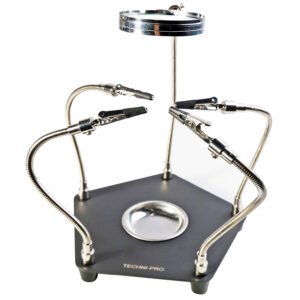 Techni-Pro TNP100193EA - Circuit Board Holder w/Magnifying Glass, Flexible Arm (Black)