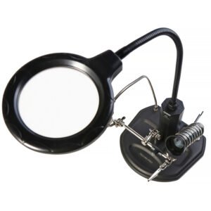 Techni-Pro TNP100196EA - Magnifier w/Auxiliary Clip on PCB Soldering Iron Stand, LED Light