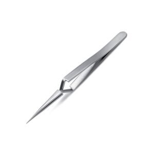 Techni-Pro 10063007 - 4.72" Reverse Action Tweezers, Anti-Acid/Anti-Mag Stainless Steel, Straight, Fine, Pointed