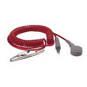 Techni-Pro 758ST2308 - Grounding Cord Only, Coiled, 6 ft. OAL, 1/8" Snap, Standard, Red