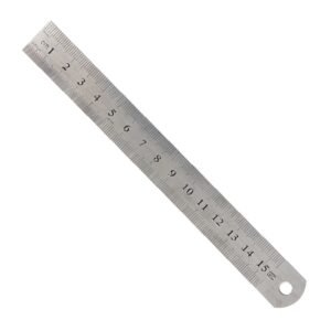 Techni-Pro GAU-819-A Ruler, 6" (15 CM) OAL, Metric and Imperial, Engraved, Stainless Steel