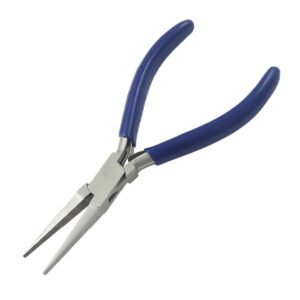 Techni-Pro PLR-129-B - Pliers, Long Nose, Flat, 5.5" OAL, Serrated Jaw, PVC Handle, Stainless Steel