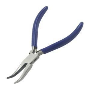 Techni-Pro PLR-131-B - Pliers, Curved Chain Nose, 5.5" OAL, Serrated Jaw, PVC Handle, Stainless Steel