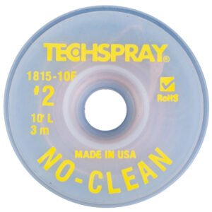 Techspray 1815-10F - Desoldering Braid, No-Clean, 0.055"x10 ft, Size #2