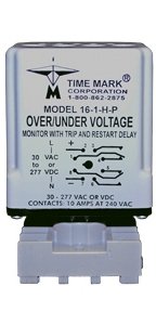 Time Mark 16-1-H-P Over or Under Voltage Monitor with Trip and Restart Delay