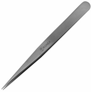 Tronex 00-T - Precision Tweezers, Medium Fine Tips, Strong Body, Style 00, Titanium