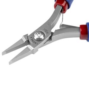 Tronex P744 - Pliers, Flat Nose, Short Smooth Jaw, Long Handle, Carbon Steel