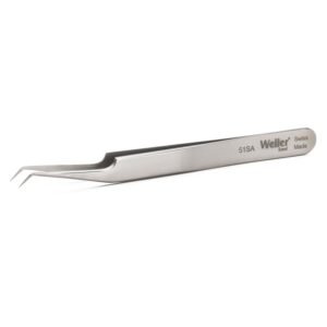 Weller 51SA - Precision Tweezers, 30° Curved, Very Pointed Relieved Tip, 4-1/2"