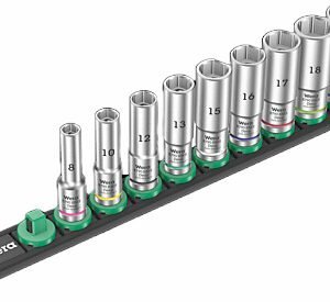 Wera Tools 05005440001 - Magnetic Socket Rail B Deep Socket Set, 3/8" Drive, 9pcs