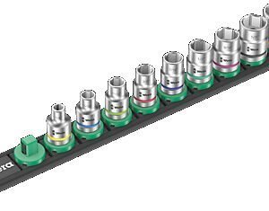 Wera Tools 05005450001 - Magnetic Socket Rail B Imperial Zyklop Socket Set, 3/8" Drive, 9pcs