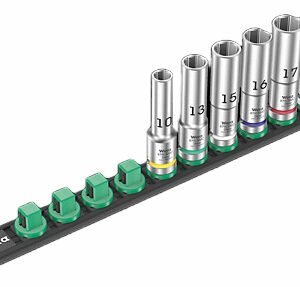 Wera Tools 05005470001 - Magnetic Socket Rail C Deep Socket Set, 1/2" Drive, 6pcs