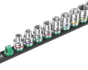 Wera Tools 05005480001 - Magnetic Socket Rail B Imperial Zyklop Socket Set, 1/2" Drive, 9pcs