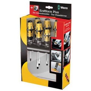 Wera Tools 05018283001 - Screwdriver Set w/Chiseldriver & Rack, 6 Pc