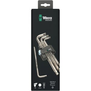 Wera Tools 05073544001 - 3950/9 Hex-Plus Stainless 1 SB L-key Set, Metric, Stainless, 9pcs