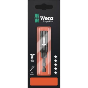 Wera Tools 05073990001 - 897/4 IMP R SB Impaktor Holder w/ Retaining Ring & Ring Magnet, 1/4" x 75 mm