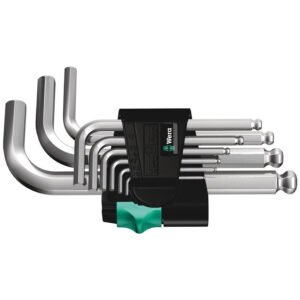Wera Tools 05133163001 - 950/9 Hex-Plus 3 L-key Set, Metric, Chrome-Plated, 9pcs