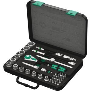 Wera Tools 05003596001 - 8100 SB 4 Zyklop Speed Ratchet Set, 3/8" Drive, Imperial, 38pcs