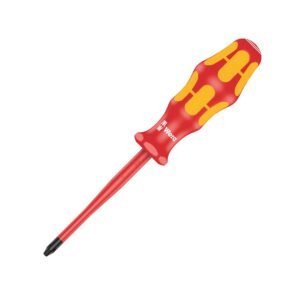Wera Tools 05006450001 - 162 iS PH VDE Insulated Screwdriver w/ Reduced Blade Diameter for Phillips Screws, PH 1 x 80 mm