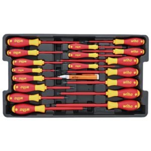 Wiha 32095 - 19 Piece Insulated SoftFinish Screwdriver & CAT III Voltage Detector Set w/ToolBox Tray