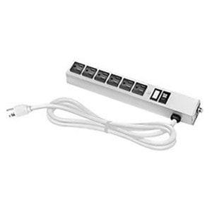 Bud Industries POS-6 - Power Outlet Strip, 6 Outlets, 15 A, 125 V, 14 Gauge, 12.25in, 6ft Cord