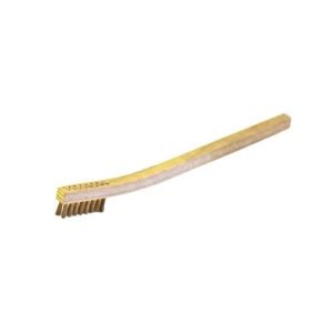 Gordon Brush 14B - Plywood Handle Scratch Brush, Tooth Brush Style, Brass Bristle, 2 x 8 Row