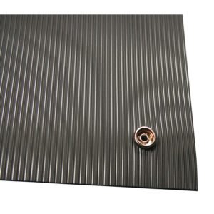 Techni-Pro 758ST070 - V-Grooved Vinyl Floor Mat, Roll, Gray, 4' x 60'