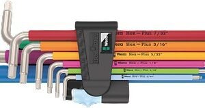 Wera Tools 05022860001 - 3950/9 Hex-Plus Multicolour Imperial Stainless 1, Stainless Steel, 9pcs