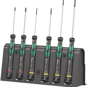 Wera Tools 05118150001 - 2035/6 A Screwdriver Set & Rack for Electronic Applications, 6 Pieces
