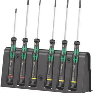 Wera Tools 05118152001 - 2035/6 B Screwdriver Set & Rack for Electronic Applications, 6 Pieces