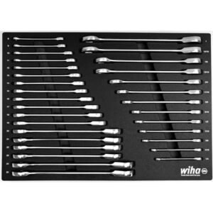 Wiha 30392 - 31 Piece Ratcheting Wrench Tray Set, SAE & Metric