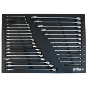 Wiha 30492 - 31 Piece Combination Wrench Tray Set, SAE & Metric